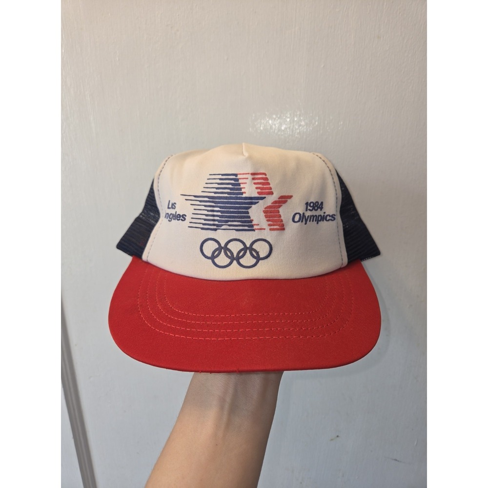 Vintage Los Angeles 1984 Olympics Hat Cap Snap Back Mens One Size Red White Blue